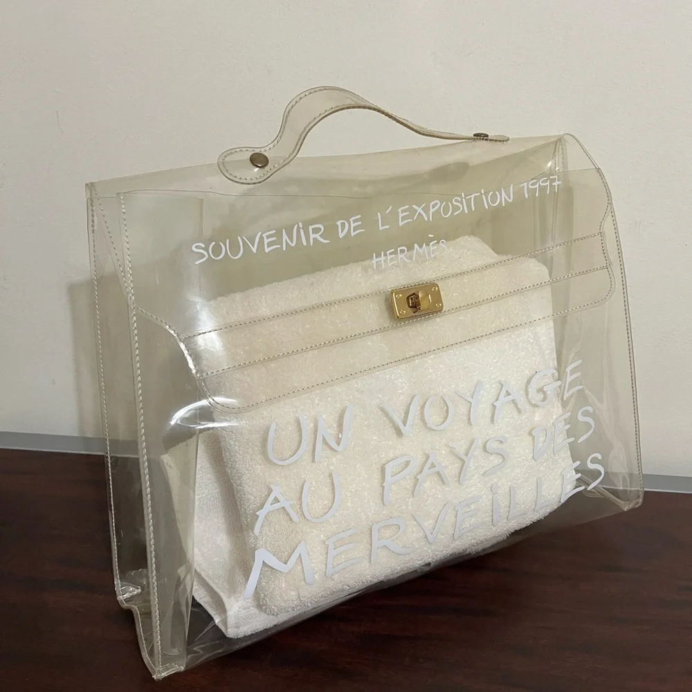 HERMES VINYL SOUVENIR KELLY TRANSPARENT PURSE - Picture 7 of 12